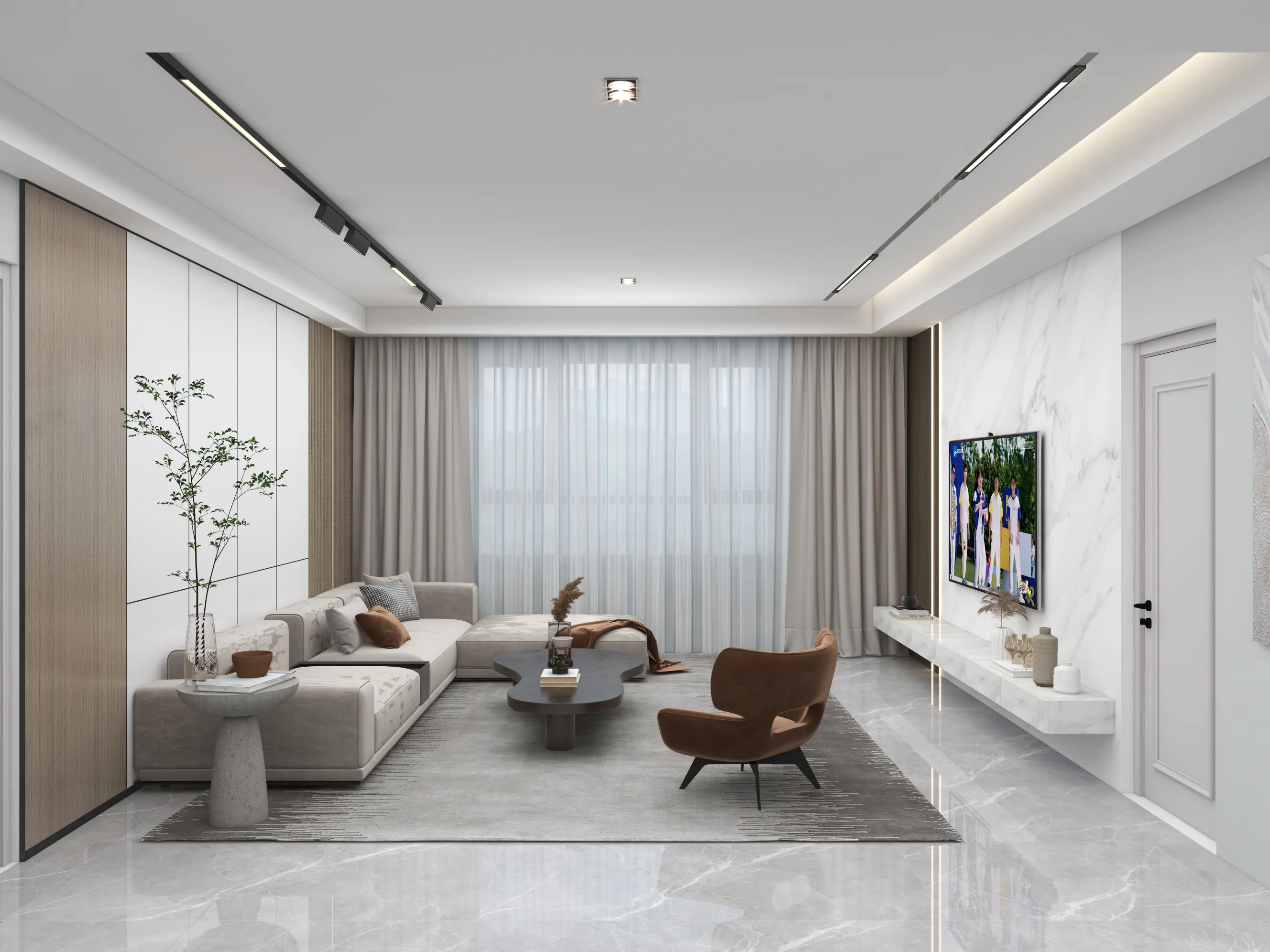 现代简约客厅装修案例